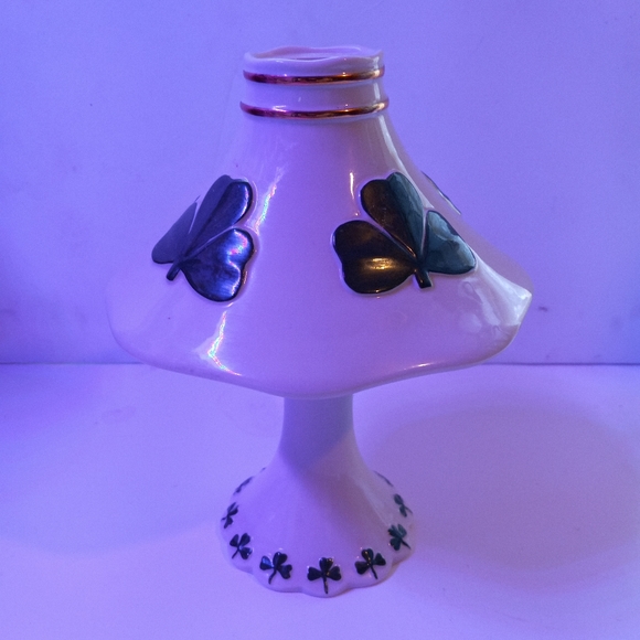 GEO Z LEFTON PORCELAIN CANDLE HOLDER SHAMROCK IRISH ST. PATTY'S DAY TEALIGHT - Picture 2 of 11